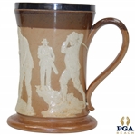 Doulton Lambeth England Golf Stein w/Sterling Silver Rim