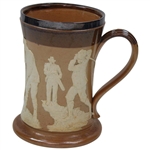 Doulton Lambeth England Golf Stein w/Sterling Silver Rim