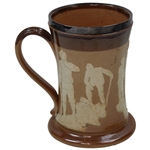 Doulton Lambeth England Golf Stein w/Sterling Silver Rim