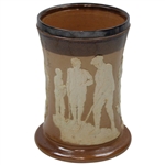 Doulton Lambeth England Golf Stein w/Sterling Silver Rim