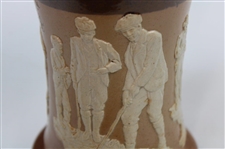 Doulton Lambeth England Golf Stein w/Sterling Silver Rim