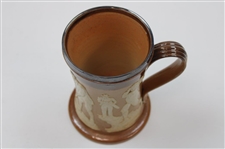 Doulton Lambeth England Golf Stein w/Sterling Silver Rim