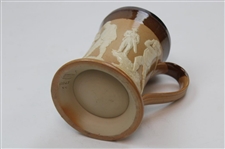 Doulton Lambeth England Golf Stein w/Sterling Silver Rim
