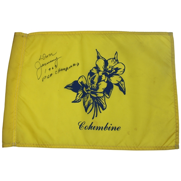 Don January Signed Columbine Flag w/1967 PGA Championship JSA ALOA