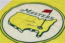 Jordan Spieth Signed Masters Embroidered Yellow Garden Flag JSA ALOA
