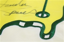 Jordan Spieth Signed Masters Embroidered Yellow Garden Flag JSA ALOA