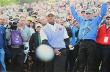 Tiger Woods 2010 Ryder Cup Ball Hitting Camera Oversize Presentation Photo - Framed