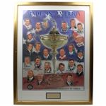 Palmer, Nicklaus, Nelson & 12 Others Signed US Ryder Cup Captains Print - Framed JSA ALOA