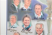 Palmer, Nicklaus, Nelson & 12 Others Signed US Ryder Cup Captains Print - Framed JSA ALOA
