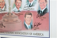 Palmer, Nicklaus, Nelson & 12 Others Signed US Ryder Cup Captains Print - Framed JSA ALOA