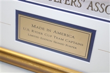 Palmer, Nicklaus, Nelson & 12 Others Signed US Ryder Cup Captains Print - Framed JSA ALOA