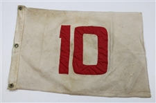 Red with White Number 5 & White with Red Number 10 Vintage Golf Flags