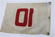 Red with White Number 5 & White with Red Number 10 Vintage Golf Flags