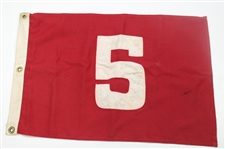 Red with White Number 5 & White with Red Number 10 Vintage Golf Flags
