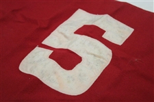 Red with White Number 5 & White with Red Number 10 Vintage Golf Flags