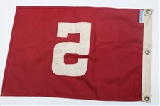 Red with White Number 5 & White with Red Number 10 Vintage Golf Flags