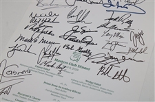 Fuzzy Zoeller's 2019 Masters Champions Dinner Menu Signed by 32 JSA ALOA