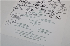 Fuzzy Zoeller's 2019 Masters Champions Dinner Menu Signed by 32 JSA ALOA