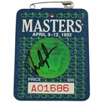 Fred Couples Signed 1992 Masters Tournament SERIES Badge #A01686 JSA ALOA