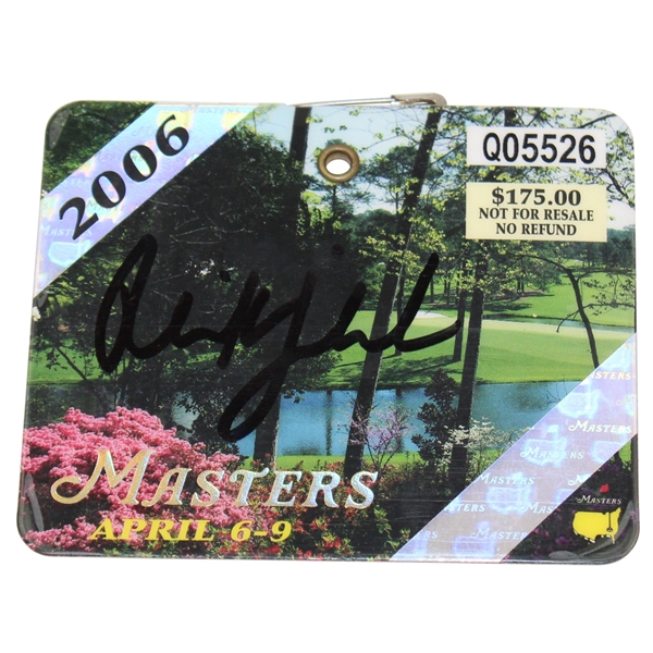Phil Mickelson Signed 2006 Masters Tournament SERIES Badge #Q05526 JSA ALOA