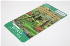 Dustin Johnson Signed 2020 Masters Tournament Berckmans Place Sunday Badge #H00468 JSA ALOA