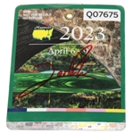 Jon Rahm Signed 2023 Masters Tournament SERIES Badge #Q07675 JSA ALOA