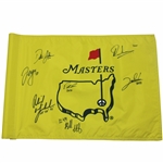 Masters Champs Multi-Signed w/Dates Undated Replica Masters Flag JSA ALOA