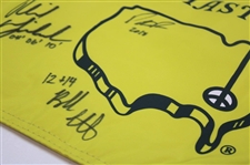 Masters Champs Multi-Signed w/Dates Undated Replica Masters Flag JSA ALOA