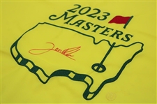 Jon Rahm Signed 2023 Masters Tournament Embroidered Flag JSA ALOA