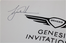 Tiger Woods & Scottie Scheffler Signed 2025 Genesis Invitational Embroidered Flag JSA ALOA