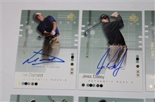 Twelve (12) Signed 2002 Upper Deck Ltd Ed Authentic Rookie Golf Cards