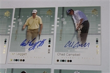Twelve (12) Signed 2002 Upper Deck Ltd Ed Authentic Rookie Golf Cards