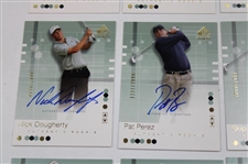 Twelve (12) Signed 2002 Upper Deck Ltd Ed Authentic Rookie Golf Cards