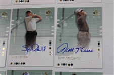 Twelve (12) Signed 2002 Upper Deck Ltd Ed Authentic Rookie Golf Cards