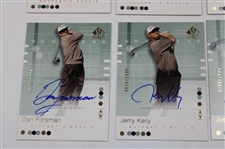 Twelve (12) Signed 2002 Upper Deck Ltd Ed Authentic Rookie Golf Cards