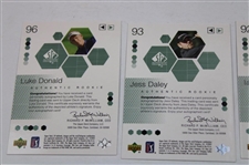 Twelve (12) Signed 2002 Upper Deck Ltd Ed Authentic Rookie Golf Cards