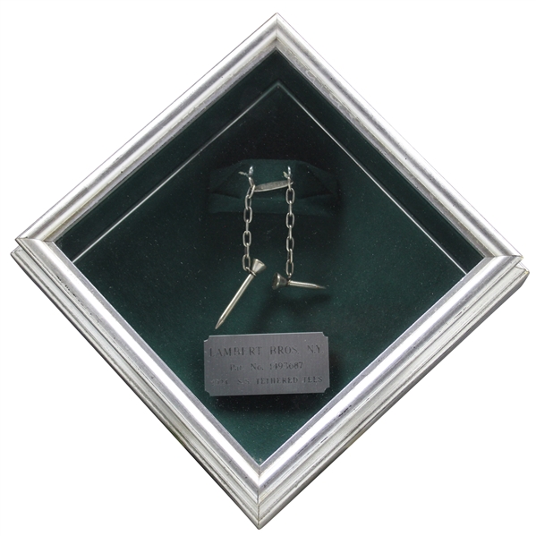 1924 Signed Sterling "The Reddy Tee" Golf Motif Watch Fob + Chain