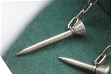 1924 Signed Sterling The Reddy Tee Golf Motif Watch Fob + Chain