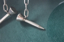 1924 Signed Sterling The Reddy Tee Golf Motif Watch Fob + Chain