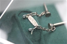 1924 Signed Sterling The Reddy Tee Golf Motif Watch Fob + Chain