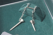 1924 Signed Sterling The Reddy Tee Golf Motif Watch Fob + Chain