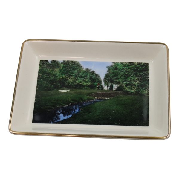 1960s Delano Studios Hand Painted Ceramic Dish Merion Golf Club Hole 11
