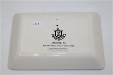 1960's Delano Studios Hand Painted Ceramic Dish Merion Golf Club Hole 11