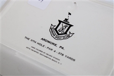 1960's Delano Studios Hand Painted Ceramic Dish Merion Golf Club Hole 11