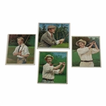 1910-12 Mecca Cigarettes T18 Series Of Champion Golfers (4) Cards Douglas, Low, Smith, & Nicholls