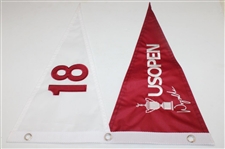 Wyndham Clark Signed 2023 US Open at LACC Double Pennant Flag JSA ALOA