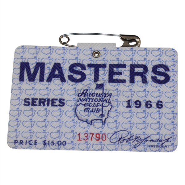 1966 Masters Tournament SERIES Badge #13790 - Jack Nicklaus Winner