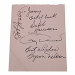 Bobby Jones, Jimmy Demaret And Others Signed Album Page JSA ALOA