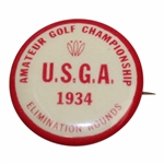1934 Amateur Championship At Brookline Elimination Round Badge