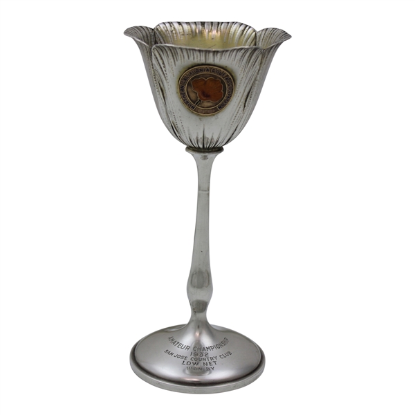 1932 Northern California Golf Assoc. Amateur Championship Low Net Sterling Silver Trophy Played at San Jose CC
